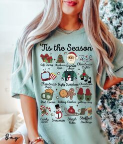 Vintage T Shirt Comfort Colors Retro Christmas Design with Santa Claus and Groovy Cocoa Theme for Holiday Vibes