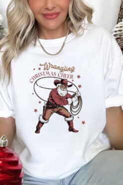 vintage t shirt cowboy santa comfort colors tee unisex holiday graphic apparel for christmas celebrations olasi