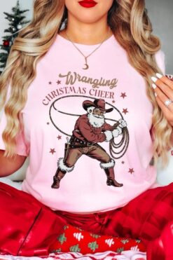 Vintage T Shirt Cowboy Santa Comfort Colors Tee Unisex Holiday Graphic Shirt for Christmas Festive Apparel