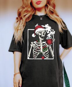 vintage t shirt dead inside skeleton christmas design for men and women coffee lovers fun holiday apparel b1raq scaled