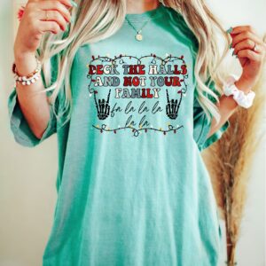 vintage t shirt deck the halls family christmas tee retro design for holiday gatherings and merry christmas celebrations nirmv scaled