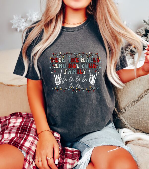 vintage t shirt deck the halls family christmas tee retro design for holiday gatherings and merry christmas celebrations oc0le scaled