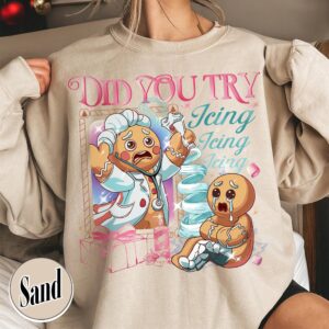 vintage t shirt did you try icing it funny nurse and doctor tee with gingerbread christmas design for health care workers ymuib