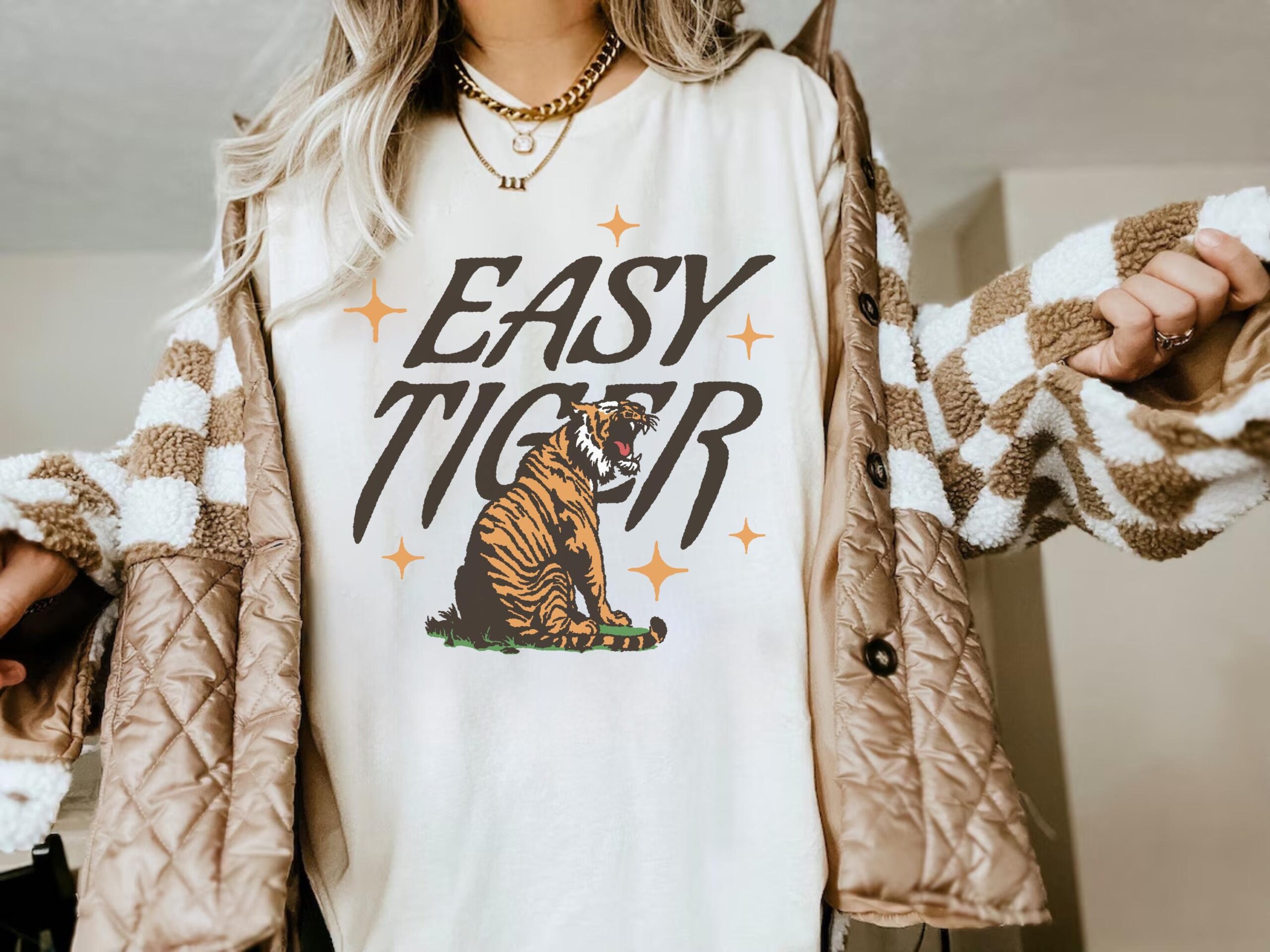 Vintage T Shirt Easy Tiger Graphic Tee Retro Boho Unisex Aesthetic Design Comfortable Colors Indie Style Apparel 1 vintage t shirt easy tiger graphic tee retro boho unisex aesthetic design comfortable colors indie style apparel yedmu scaled