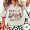 vintage t shirt farm fresh christmas tree design comfort colors tee for women featuring festive christmas cake graphic oadwt