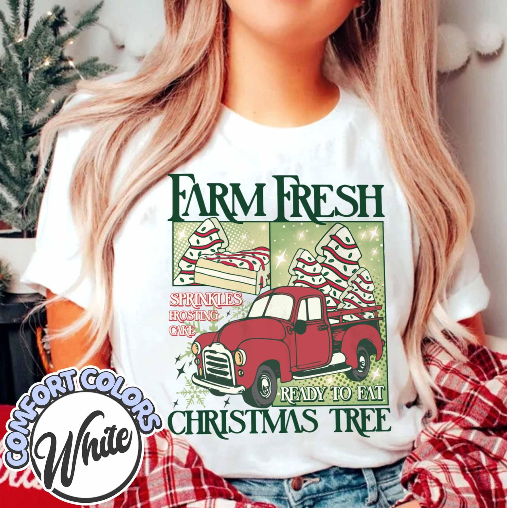 vintage t shirt farm fresh christmas tree design comfort colors with merry christmas theme for women winter wardrobe s0cmb