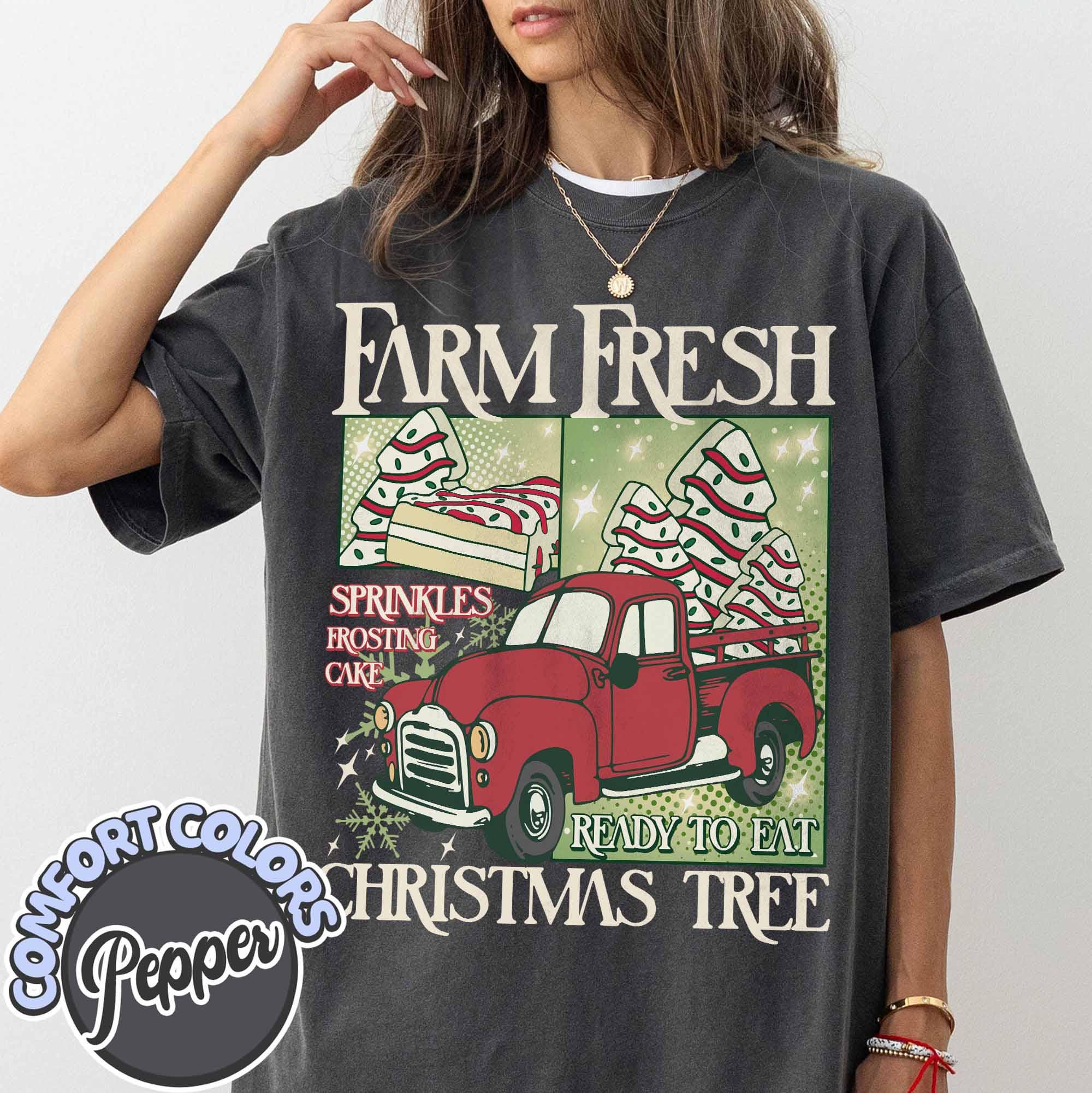 vintage t shirt farm fresh christmas tree design comfort colors with merry christmas theme for women winter wardrobe up6f8