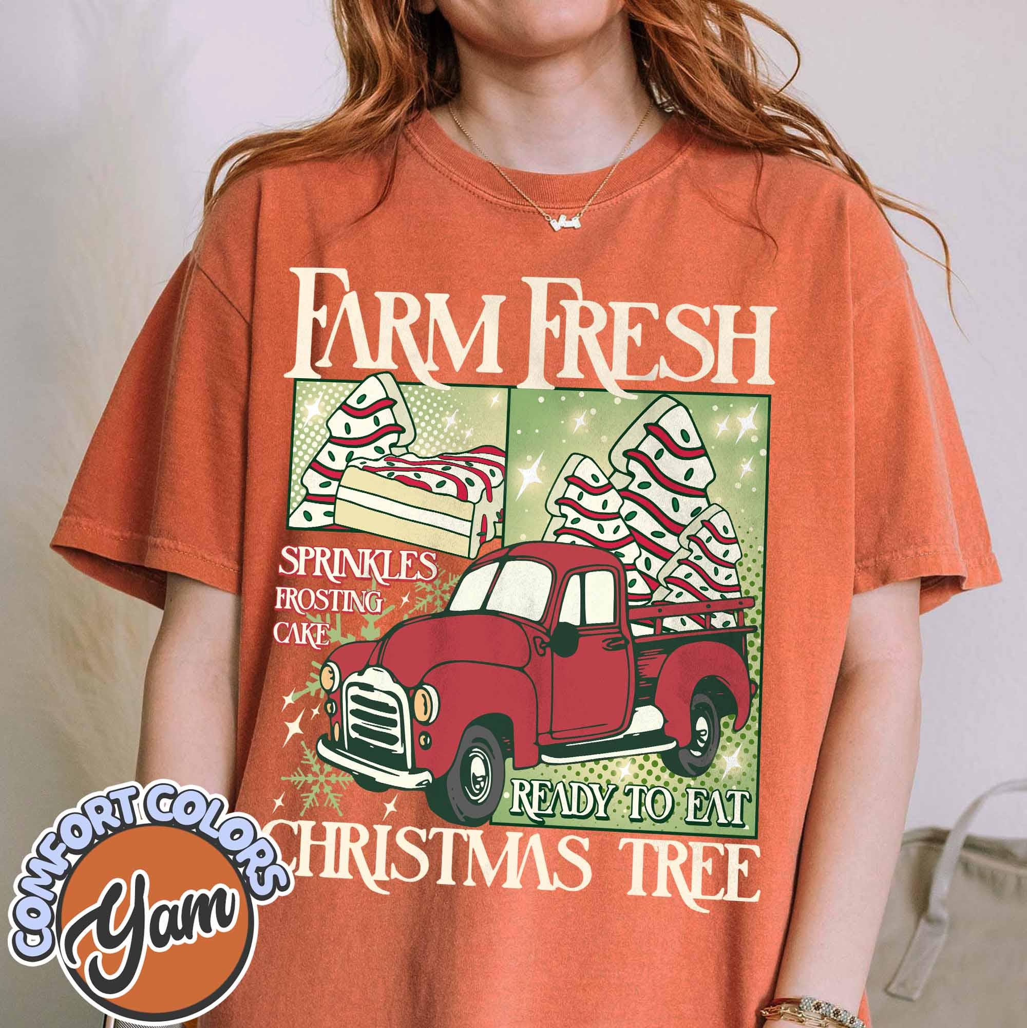 vintage t shirt farm fresh christmas tree design comfort colors with merry christmas theme for women winter wardrobe