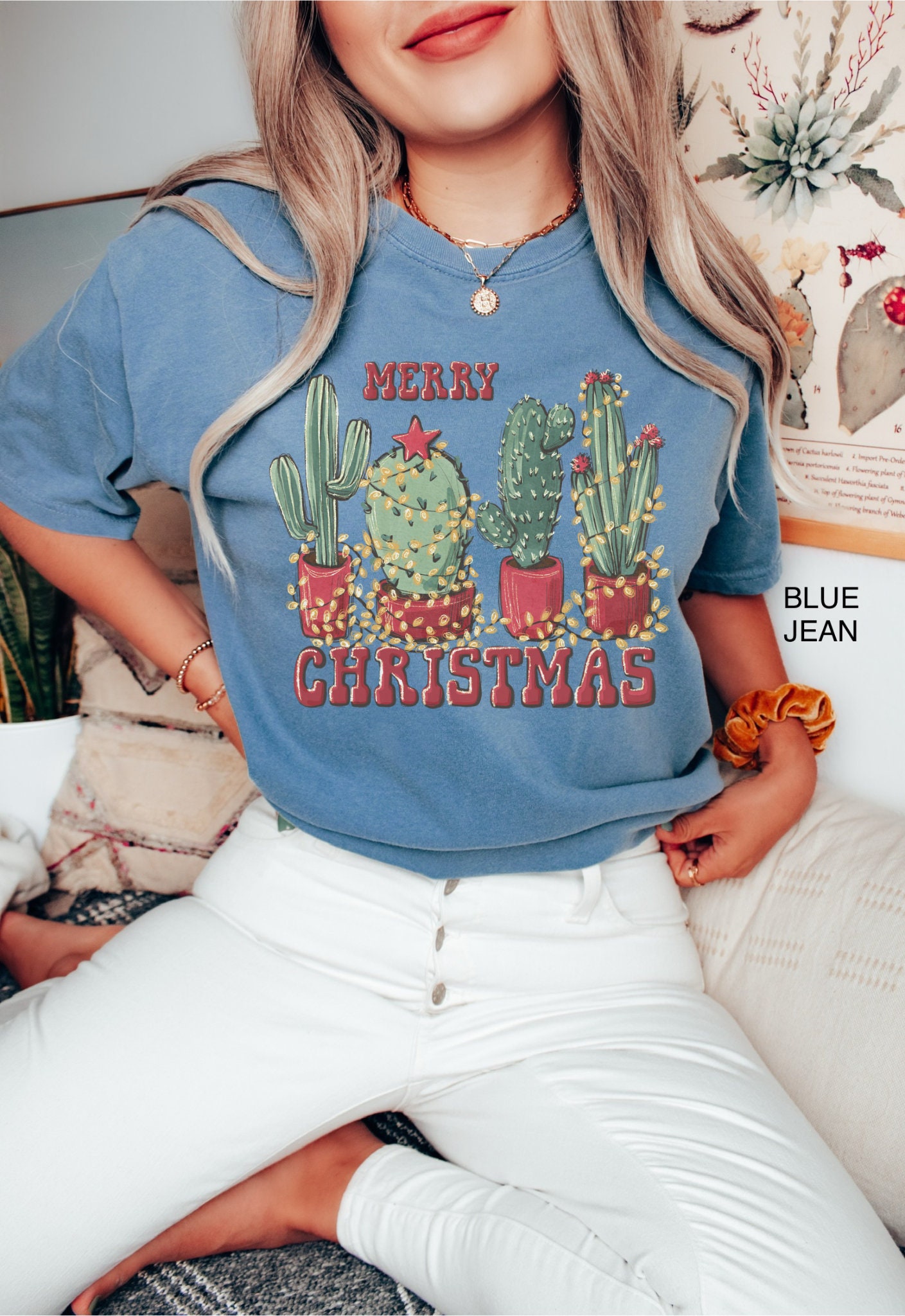 vintage t shirt for christmas cactus lovers comfort colors western style tee with howdy design and plant theme sngmr