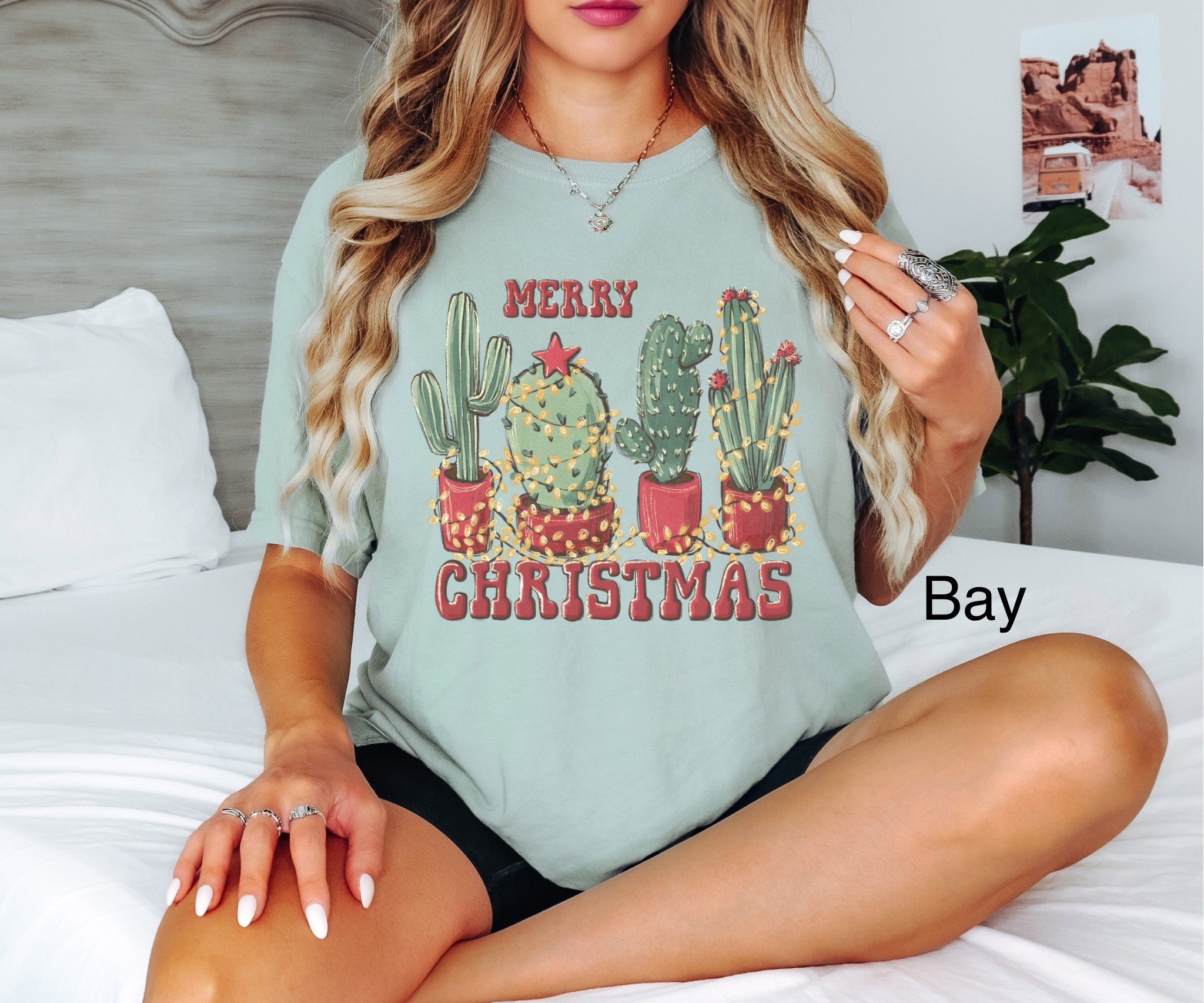 vintage t shirt for christmas cactus lovers comfort colors western style tee with howdy design and plant theme sravj