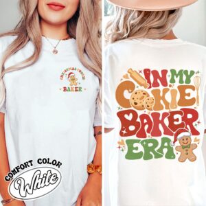 vintage t shirt for christmas cookie bakers and testers with fun design for couples enjoying milk and cookies together dre0l