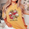 vintage t shirt for coffee lovers retro christmas santa latte design comfortable colors t shirt for holiday celebrations 6tgk0 scaled