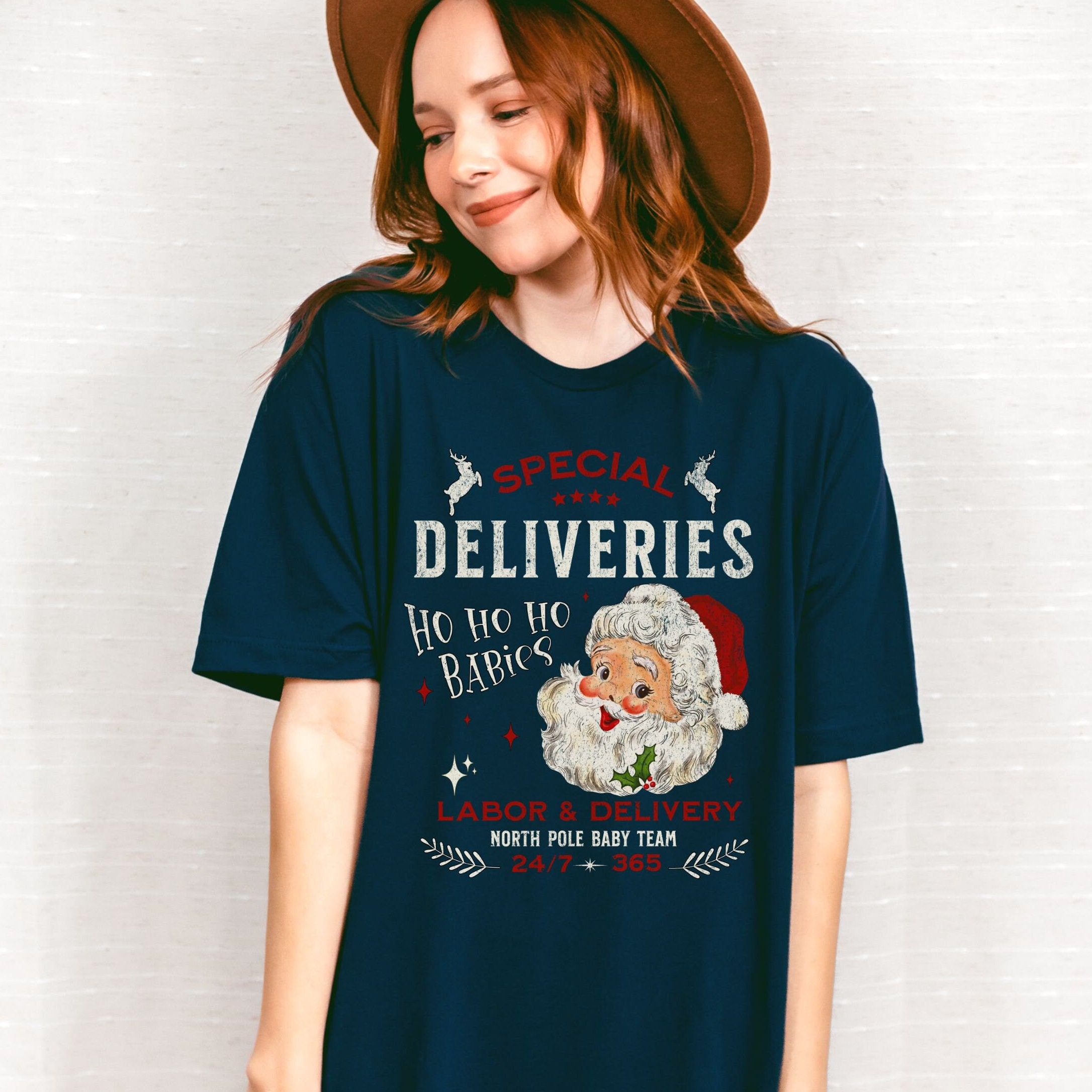 vintage t shirt for nicu and labor delivery nurses featuring special deliveries design for obgyn and labor tech christmas celebrations qq7rq