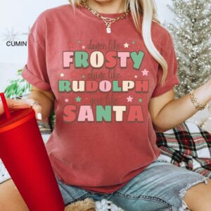 vintage t shirt for women and men retro christmas design dance like frosty holiday tee for family matching outfits jm6le