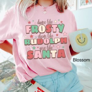 vintage t shirt for women and men retro christmas design dance like frosty holiday tee for family matching outfits uutes