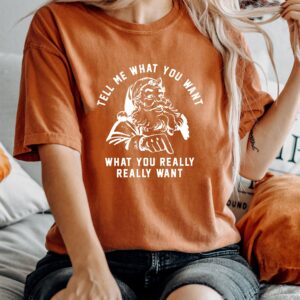 vintage t shirt funny christmas santa shirt tell me what you want tee comfortable xmas apparel for holiday celebrations 546cp scaled