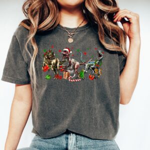 vintage t shirt funny dinosaur christmas tee for dinosaur lovers with merry christmas design ideal for xmas parties and holiday celebrations vki2r