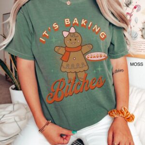 vintage t shirt funny retro christmas baking tee its baking season gingerbread cookies design for christmas baking crew 5xnco