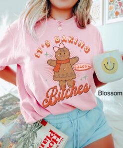 vintage t shirt funny retro christmas baking tee its baking season gingerbread cookies design for christmas baking crew wlwjx