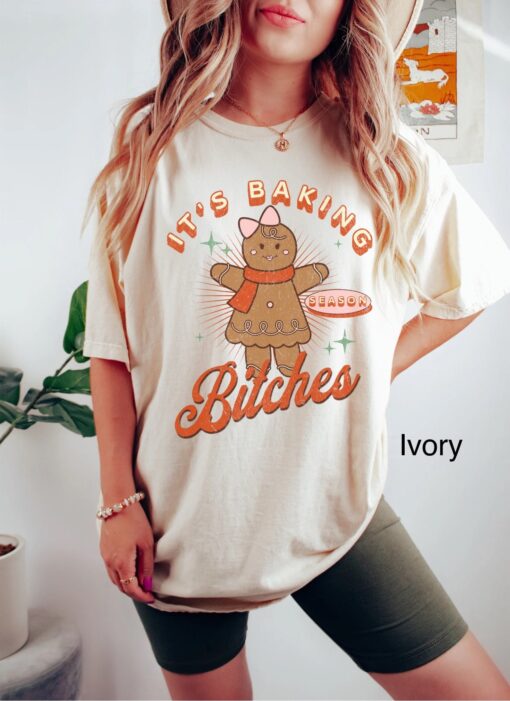 vintage t shirt funny retro christmas baking tee its baking season gingerbread cookies design for christmas baking crew yoija