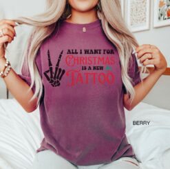 vintage t shirt funny tattoo christmas shirt all i want for christmas is a new tattoo oversized tee for tattoo lovers djwgw