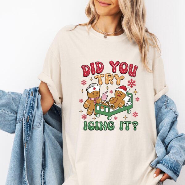 vintage t shirt gingerbread nurse design funny christmas shirt with icing joke for nurses holiday apparel fhfr9 scaled