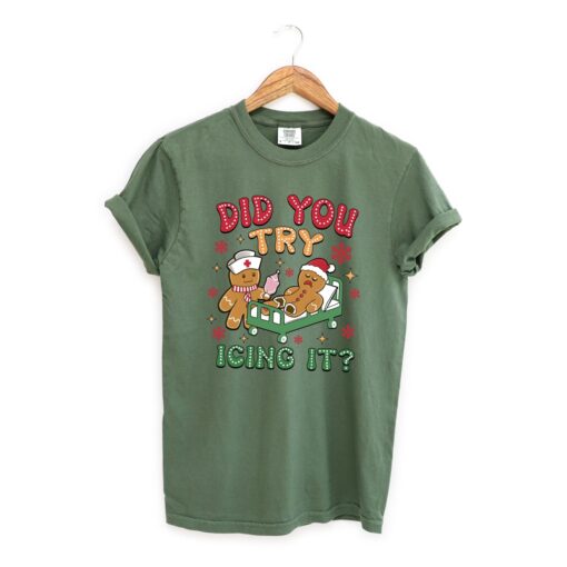 vintage t shirt gingerbread nurse design funny christmas shirt with icing joke for nurses holiday apparel xdggd scaled