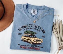 vintage t shirt griswolds tree farm design comfort colors t shirt for women featuring a fun christmas theme hhfol