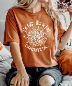 vintage t shirt groovy im fine christmas tee funny design with christmas lights for holiday celebrations and matching outfits oeyo9