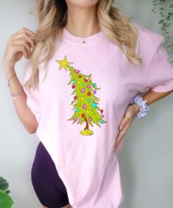 vintage t shirt grumpy christmas tree design funny holiday tee for women whimsical xmas apparel perfect for festive gatherings e76gn