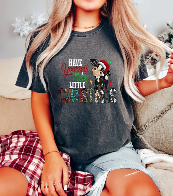 vintage t shirt have yourself merry little christmas design funny cow print western country style for holiday celebrations rg9xa scaled