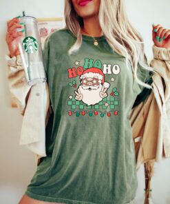 vintage t shirt ho ho ho santa claus tee funny christmas shirt retro style for holiday parties and celebrations dv50r scaled