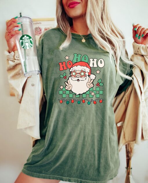 vintage t shirt ho ho ho santa claus tee funny christmas shirt retro style for holiday parties and celebrations dv50r scaled