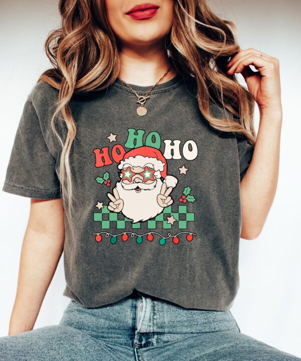 vintage t shirt ho ho ho santa claus tee funny christmas shirt retro style for holiday parties and celebrations hhinp scaled