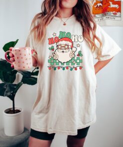 vintage t shirt ho ho ho santa claus tee funny christmas shirt retro style for holiday parties and celebrations ogbka scaled