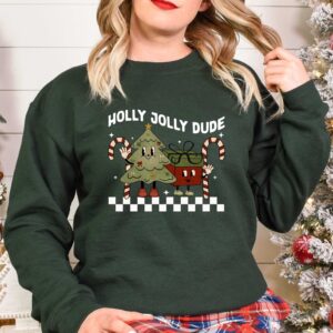 vintage t shirt holly jolly dude funny christmas shirt for kids and toddlers with christmas tree design 2jwiu scaled