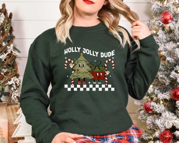 vintage t shirt holly jolly dude funny christmas shirt for kids and toddlers with christmas tree design 2jwiu scaled