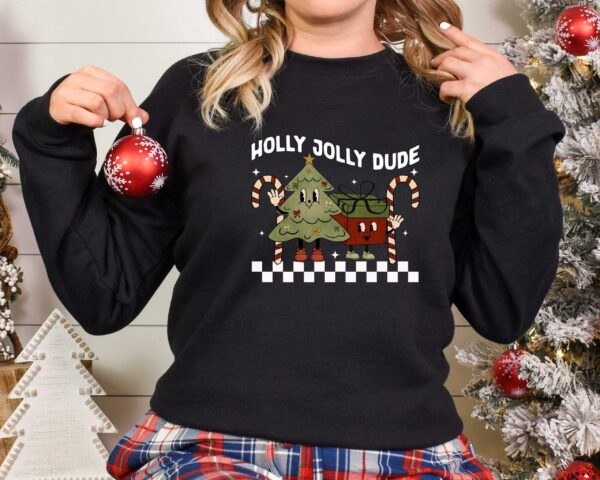 vintage t shirt holly jolly dude funny christmas shirt for kids and toddlers with christmas tree design 3xh21 scaled