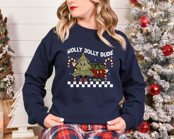 vintage t shirt holly jolly dude funny christmas shirt for kids and toddlers with christmas tree design ewitk scaled