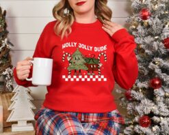 Vintage T Shirt Holly Jolly Dude Funny Christmas Shirt for Kids and Toddlers with Christmas Tree Design