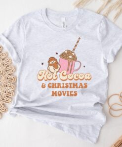 vintage t shirt hot cocoa and christmas movies design retro style for women funny christmas shirts for holiday season wos9d