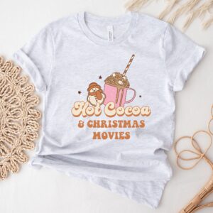 vintage t shirt hot cocoa and christmas movies design retro style for women funny christmas shirts for holiday season wos9d