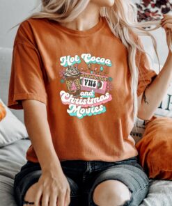 vintage t shirt hot cocoa and christmas movies tee funny christmas shirt cute xmas design for holiday celebrations and new year xapa8 scaled