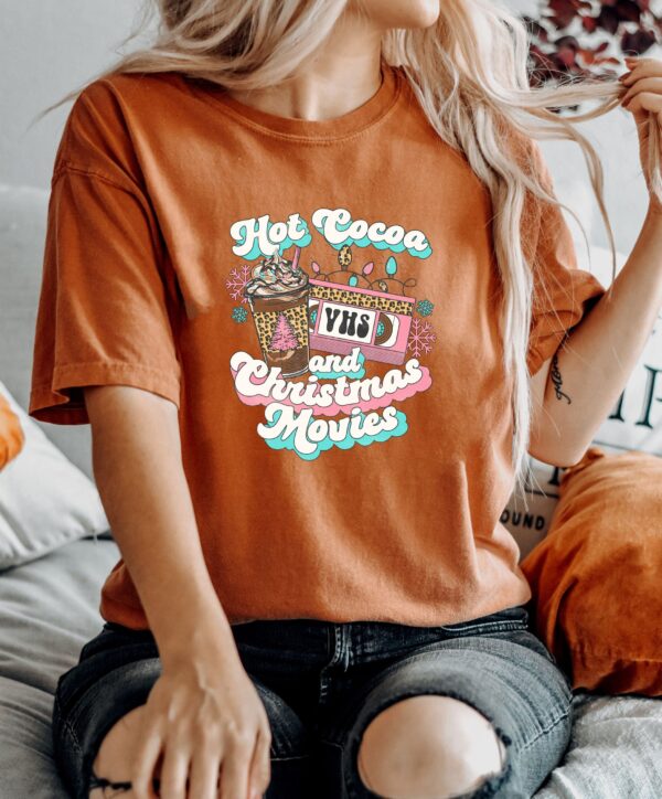 vintage t shirt hot cocoa and christmas movies tee funny christmas shirt cute xmas design for holiday celebrations and new year xapa8 scaled