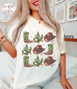 vintage t shirt howdy christmas cactus tree design oversized comfort colors holiday tee for western cowboy style 7ea95