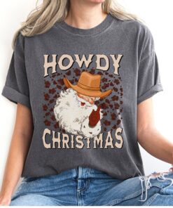 vintage t shirt howdy christmas shirt retro santa design for cowgirl and country western style holiday apparel bzdom