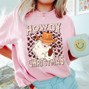 vintage t shirt howdy christmas shirt retro santa design for cowgirl and country western style holiday apparel yfeoq