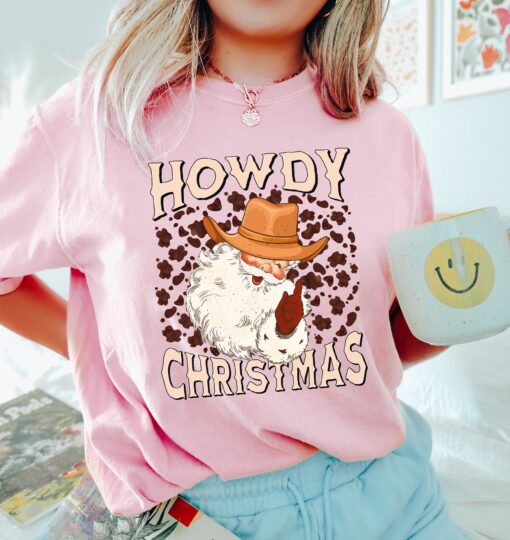 vintage t shirt howdy christmas shirt retro santa design for cowgirl and country western style holiday apparel yfeoq