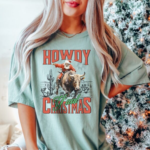 vintage t shirt howdy christmas yall shirt with retro santa design for cowgirl country western style holiday wear 0djme