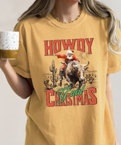 vintage t shirt howdy christmas yall shirt with retro santa design for cowgirl country western style holiday wear zzofj